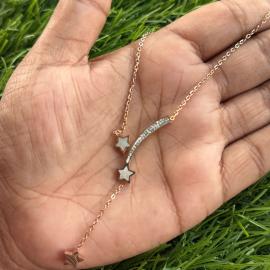 Star diamond rose gold chain