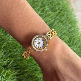 Round gold plated watches