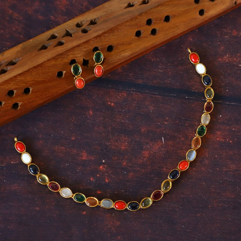 TINY NAVARATHAN NECKPIECE