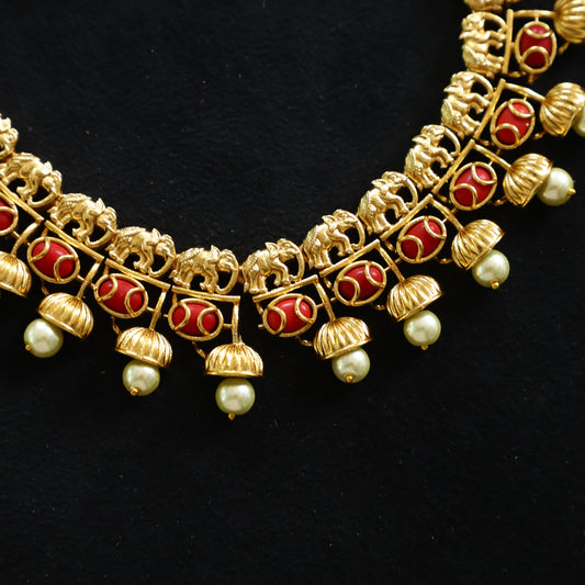PAVALAM CORAL NECKPIECE