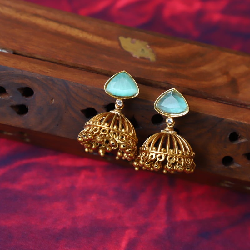 Turquoise Blue jhumka