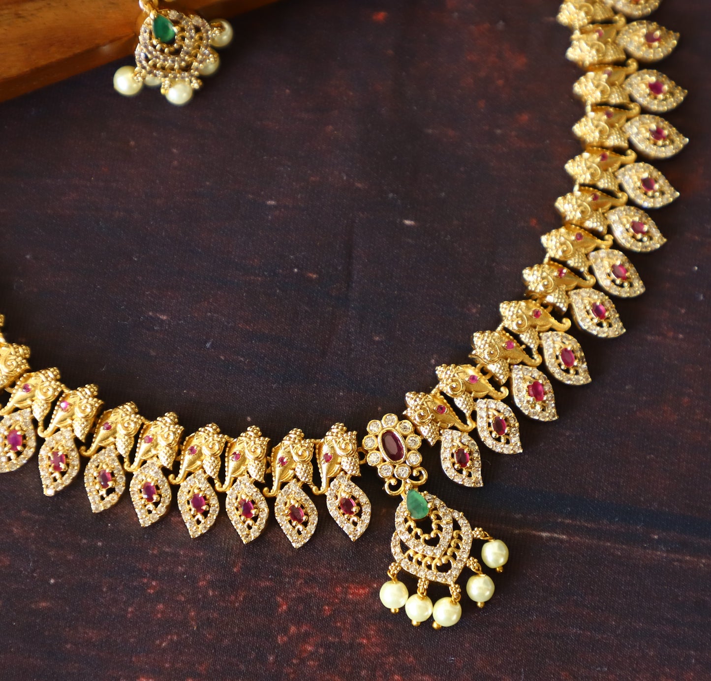 mango and elephant design neck piece