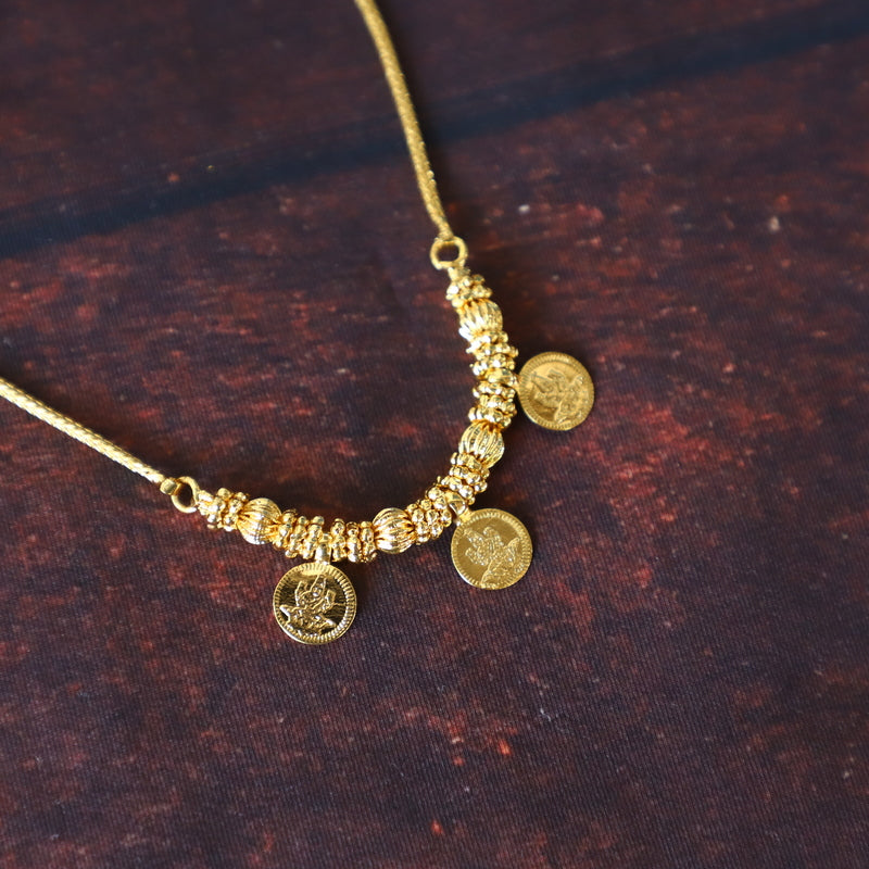 GOLD TONE LAKSHMI COIN DESIGNER CHAIN