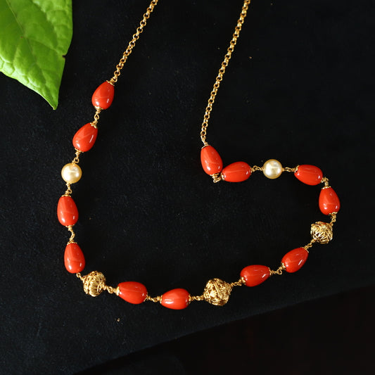 PAVALAM BEADS CHAIN
