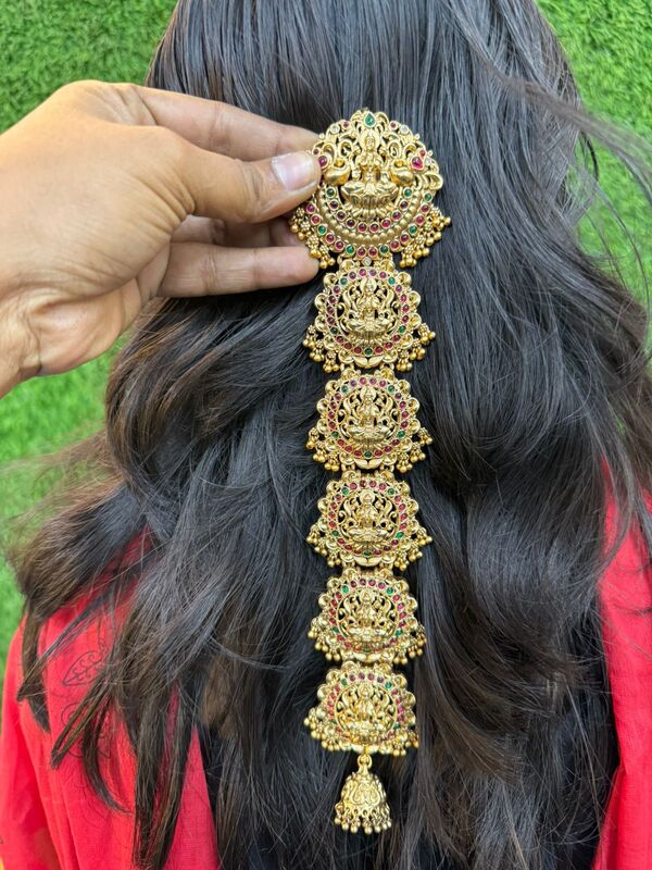 lakshmi design with multi stone hair accessories