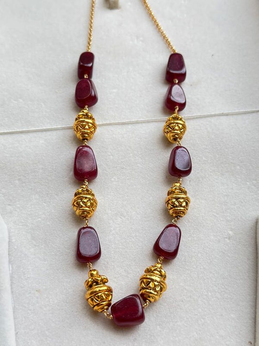 Big emerald design bead chain