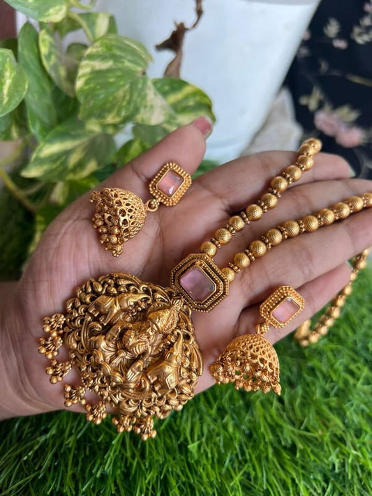 Antique lakshmi stone design fashionable long haram