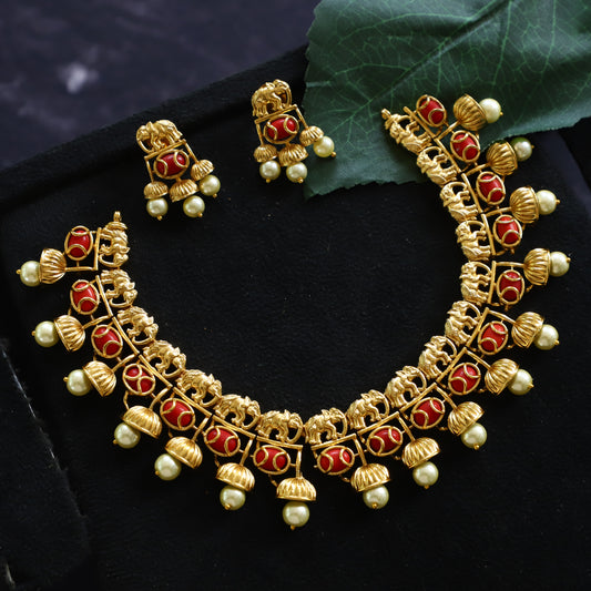 PAVALAM CORAL NECKPIECE