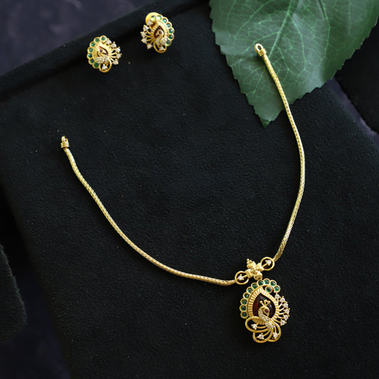 MULTI STONE PEACOCK NECK PIECE
