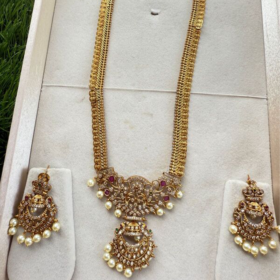 Pearl with Kasu Malai Design Long Haram