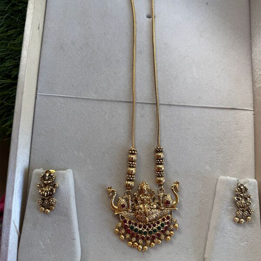 Traditional Lakshmi Design with Unique Ball Neckpiece
