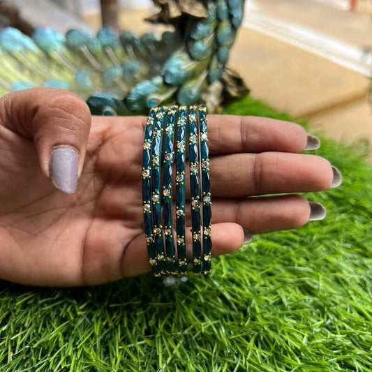 glass bangles wheat desighn ramar blue