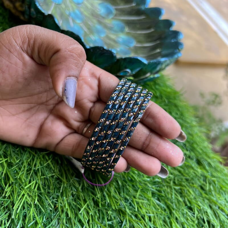 glass bangle trendy olive green