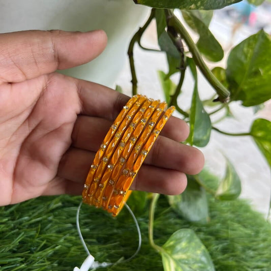glass bangle wheat desighn yellow